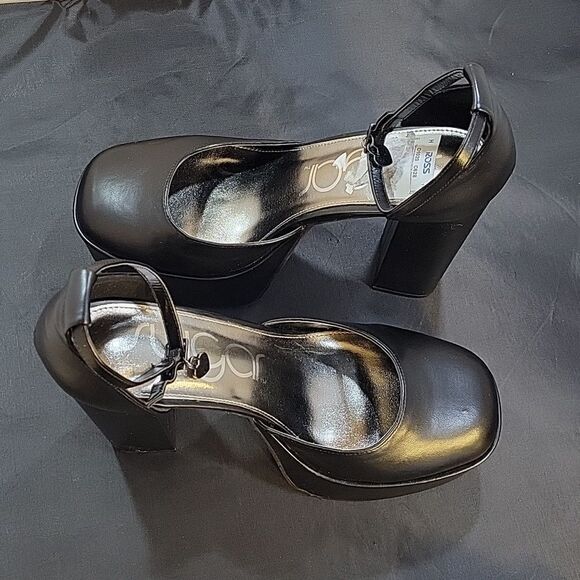 BRAND NEW WOMEN"S SUGAR SKYHIGH LEATHER ANKLE STRAP HEELS - Picture 7 of 16